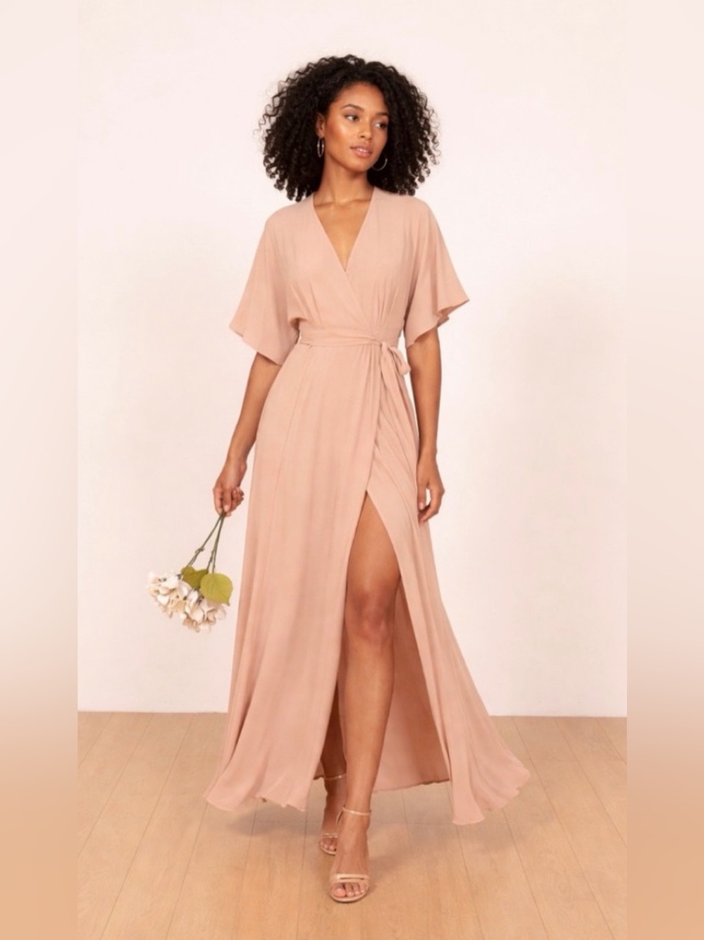 NWT Reformation Winslow Dolman Sleeve Kimono Crepe Wrap Maxi Dress Gown